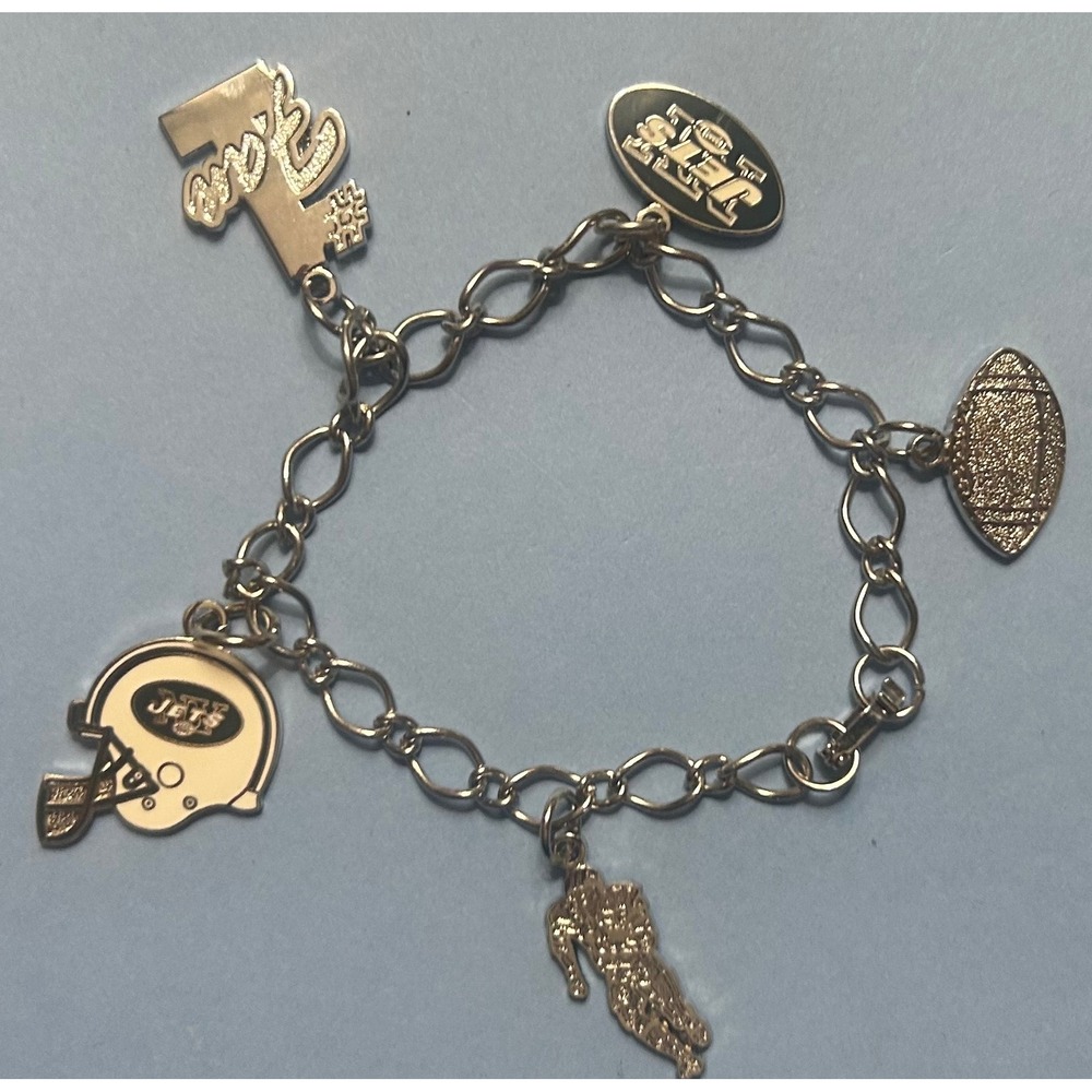 New‎ York Jets Football Charm Bracelet 7 1/2"L